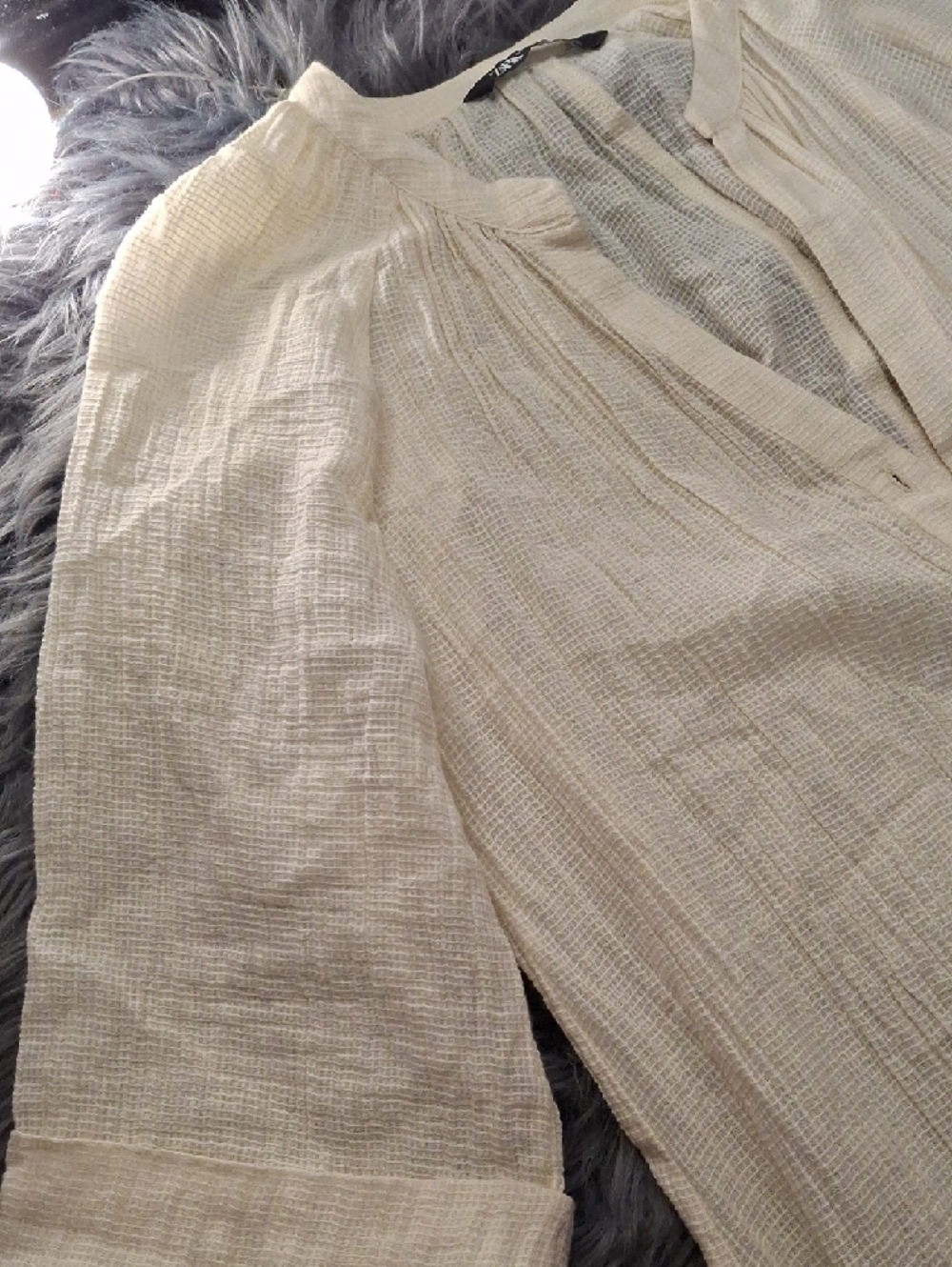 Zara Cream Sheer Button-Front Duster / Kimono - Picture 8 of 13